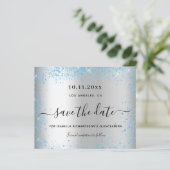 Budget Quinceanera Silver Blue, behalve de datum (Staand voorkant)