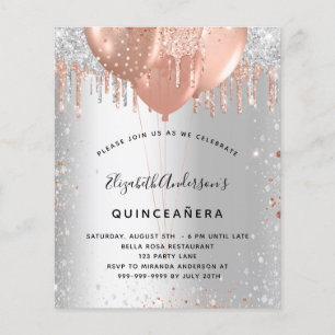 Budget Quinceanera Silver roos Gold ballonnen