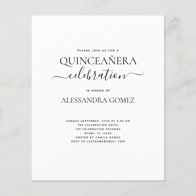 Budget Quinceanera Simple (Voorkant)