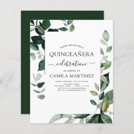 Budget Quinceanera Spring Botanical Greenery