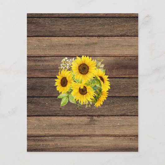 Budget Quinceanera Sunflower Rustige Uitnodiging Flyer (Achterkant)