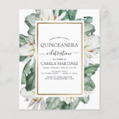 Budget Quinceañera Tropische Magnolia Uitnodiging Flyer (Voorkant)