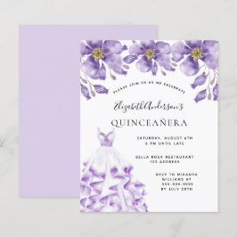 Budget Quinceanera violet witte jurk floral