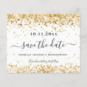 Budget Quinceanera witgoud save the date (Voorkant)