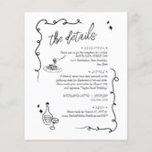 BUDGET Quirky Doodle Alles in een bruiloft uitnodi (Achterkant)