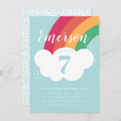 Budget Rainbow Birthday Party Kaart (Voorkant / Achterkant)