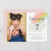 Budget Rainbow Birthday Party Kaart (Voorkant / Achterkant)