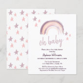Budget Rainbow Boho oh baby roze Baby shower (Voorkant / Achterkant)