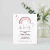 Budget Rainbow Boho oh baby roze Baby shower (Staand voorkant)