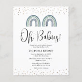 Budget Rainbow Boy Twins Baby shower uitnodiging (Voorkant)