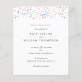 Budget Rainbow Confetti bruiloft uitnodiging (Voorkant)