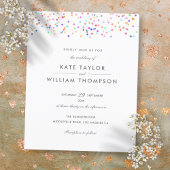 Budget Rainbow Confetti bruiloft uitnodiging