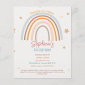 Budget Rainbow Fiver Party Uitnodiging voor verjaa Flyer (Voorkant)