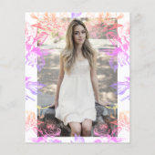 Budget Rainbow Floral SURPRISE Sweet 16 Uitnodigen (Achterkant)