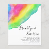Budget Rainbow Gay Wedding Uitnodiging (Voorkant)