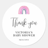 Budget Rainbow Girl Baby shower Ronde Sticker (Voorkant)