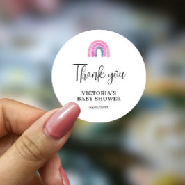Budget Rainbow Girl Baby shower Ronde Sticker