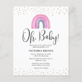 Budget Rainbow Girl Baby shower Uitnodiging (Voorkant)