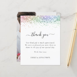 Budget Rainbow Glitter Foto Weddenschap Bedankt