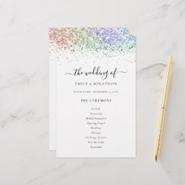 Budget Rainbow Glitter Script Weddenprogramma
