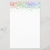 Budget Rainbow Glitter Wedding White Invite (Achterkant)