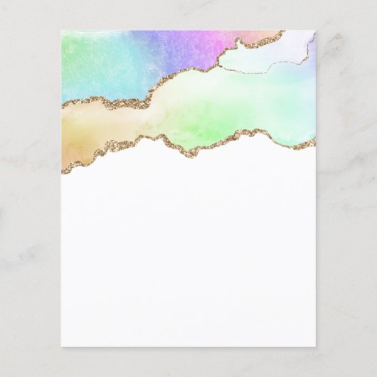 Budget Rainbow Pastel Gold Agate Geode Birthday (Achterkant)