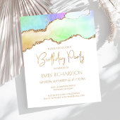 Budget Rainbow Pastel Gold Agate Geode Birthday