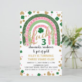 Budget Rainbow St Patrick Girl Birthday Uitnodigin (Staand voorkant)