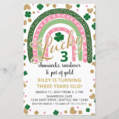 Budget Rainbow St Patrick Girl Birthday Uitnodigin (Voorkant)