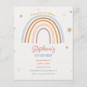 Budget Rainbow Stars Verjaardagsfeestuitnodiging Flyer (Voorkant)