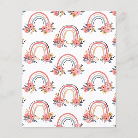 BUDGET Rainbow Virtual Baby shower Uitnodiging (Achterkant)