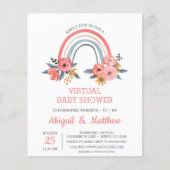 BUDGET Rainbow Virtual Baby shower Uitnodiging (Voorkant)