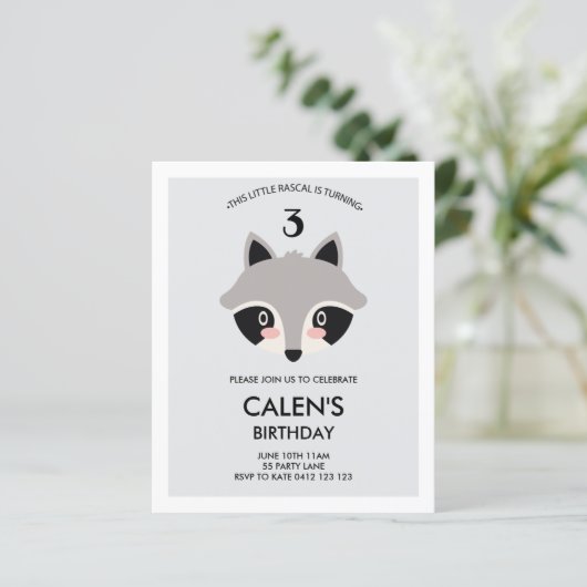 BUDGET Rascal minimalist uitnodiging wegens racism (Staand voorkant)