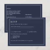 BUDGET RAVP Marine Blauw Monochroom BRUILOFT Briefkaart (Voorkant / Achterkant)