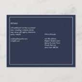 BUDGET RAVP Marine Blauw Monochroom BRUILOFT Briefkaart (Achterkant)