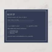 BUDGET RAVP Marine Blauw Monochroom BRUILOFT Briefkaart (Voorkant)