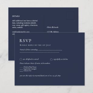 BUDGET RAVP Marine Blauw Monochroom BRUILOFT Briefkaart