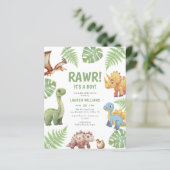 Budget Rawr Het Een Jongen Dinosaurus Baby shower  (Staand voorkant)