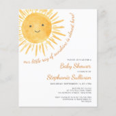 Budget Ray of Sunshine Baby shower Invitation (Voorkant)