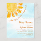 Budget Ray van Sunshine Boho Baby shower Uitnodigi (Voorkant)