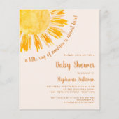 Budget Ray van Sunshine Boho Baby shower Uitnodigi (Voorkant)