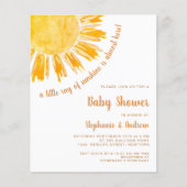 Budget Ray van Sunshine Couples Baby shower Invite (Voorkant)