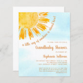 Budget Ray van Sunshine Grandbaby Shower Invitatio (Voorkant / Achterkant)