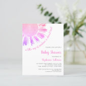 Budget Ray van Sunshine Pink Baby shower Invitatio (Staand voorkant)