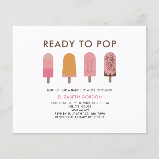 Budget Ready to Pop Baby shower QR Code Registry (Voorkant)