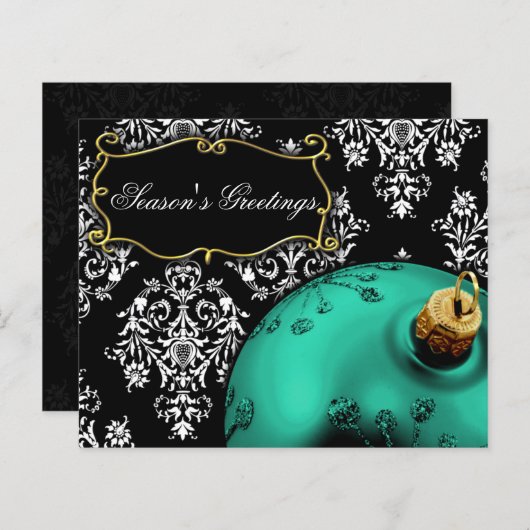 Budget Real Ornament Business Holiday Card (Voorkant / Achterkant)