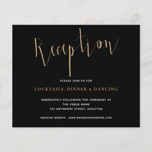 Budget Reception Details Gold Black Wedding Encl (Voorkant)