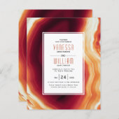 BUDGET Red agate slice fall bruiloft uitnodiging (Voorkant / Achterkant)