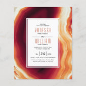 BUDGET Red agate slice fall bruiloft uitnodiging (Voorkant)