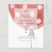Budget Red Ballon Modern Simple Wedding Invite (Voorkant)